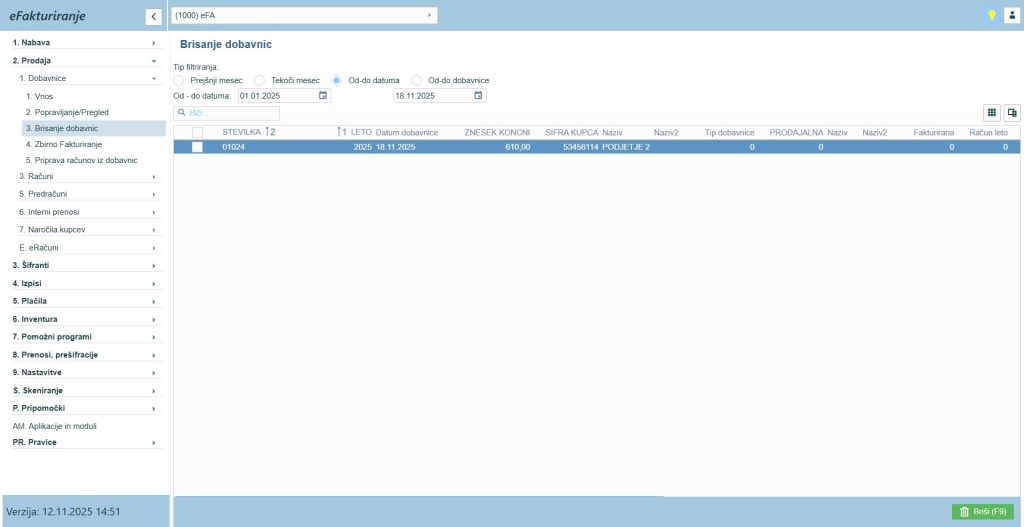 eFA26_brisanje dobavnic