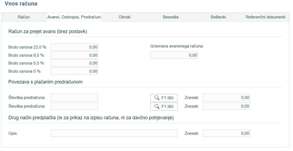 eFA32_avansni račun -račun za prejeti avans